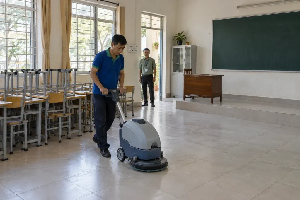 Ảnh minh họa chà nền lớp học trống trong ngày được nhà trường bàn giao