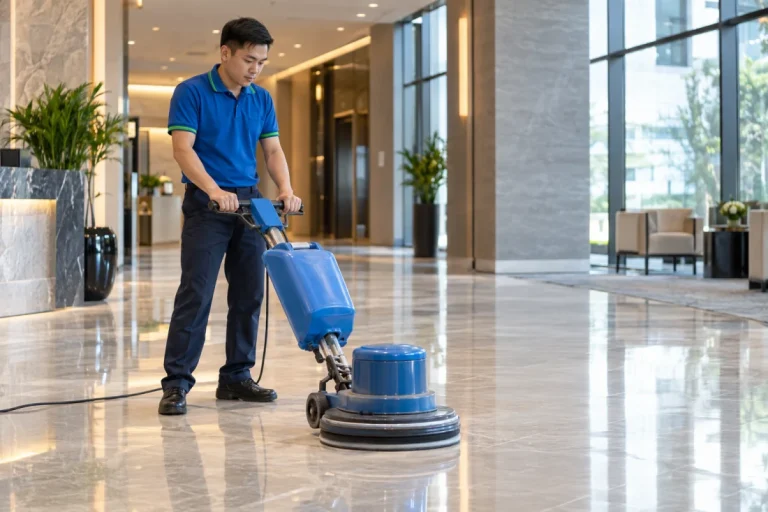 Đánh bóng và phủ bóng sàn